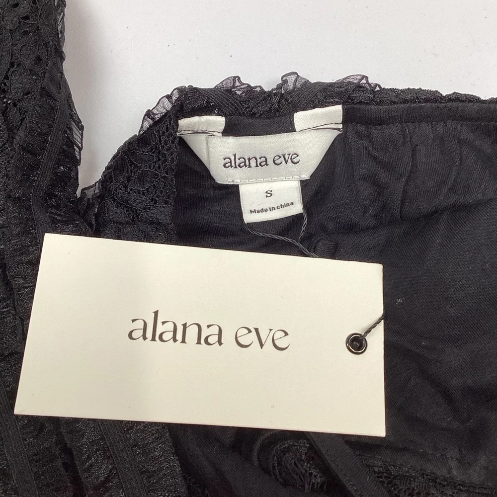 Alana Eve Long Sleeve Black Lace Bodycon Mini Dress NEW! Retail $199
